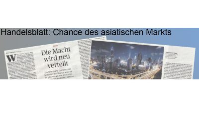 Artikelbild: Handelsblatt berichtet über die Chancen des asisatischen Markts